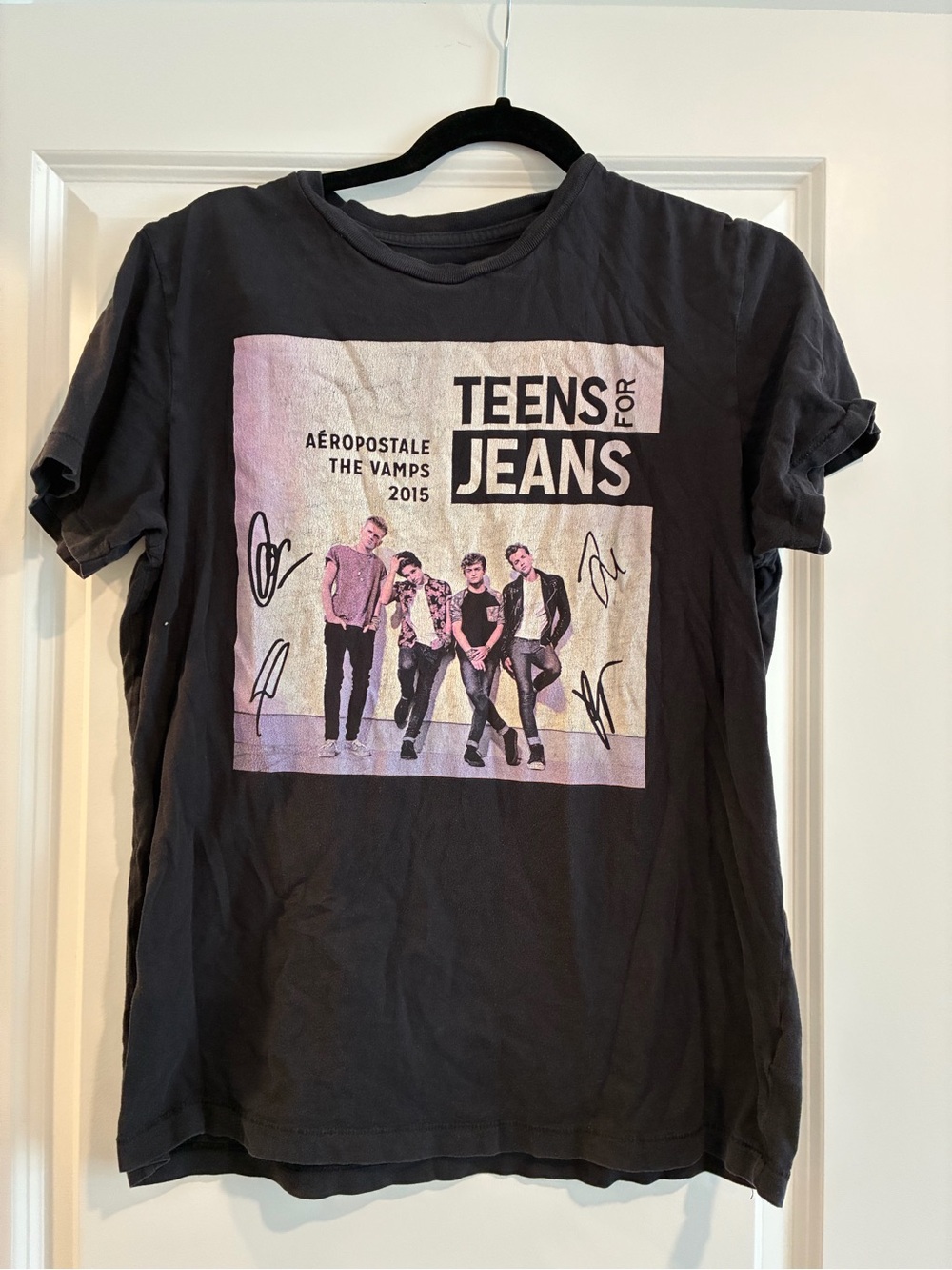 Aeropostale Black Graphic 'Teens for Jeans' Band Tee